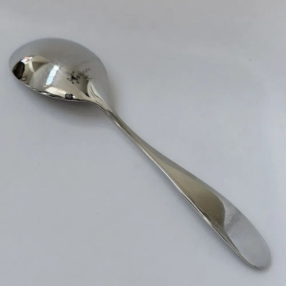 1pc MIKASA Hamilton Sugar Spoon 6 1/4” Stainless 18/10 Glossy Plain Round Tip